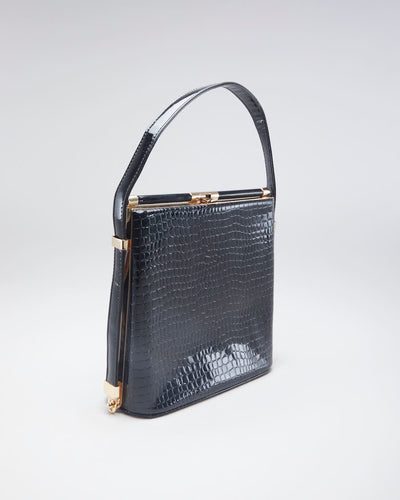 Vintage Style PU Reptile Texture Evening Bag - O/S