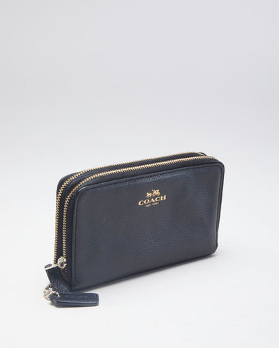 Coach Black Leather Coin Purse Wallet - O/S