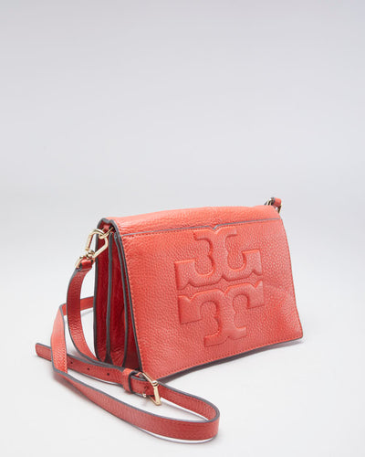 Tory Burch Blood Orange Leather Crossbody Bag - O/S