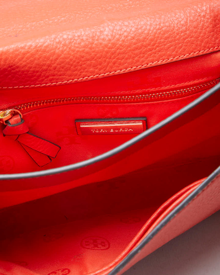 Tory Burch Blood Orange Leather Crossbody Bag - O/S