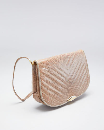 Vintage 70s Holt Renfrew Reptile Texture Crossbody Bag - O/S
