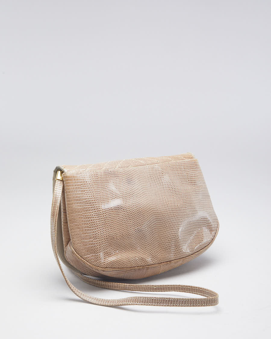 Vintage 70s Holt Renfrew Reptile Texture Crossbody Bag - O/S