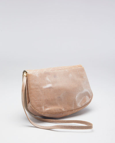 Vintage 70s Holt Renfrew Reptile Texture Crossbody Bag - O/S