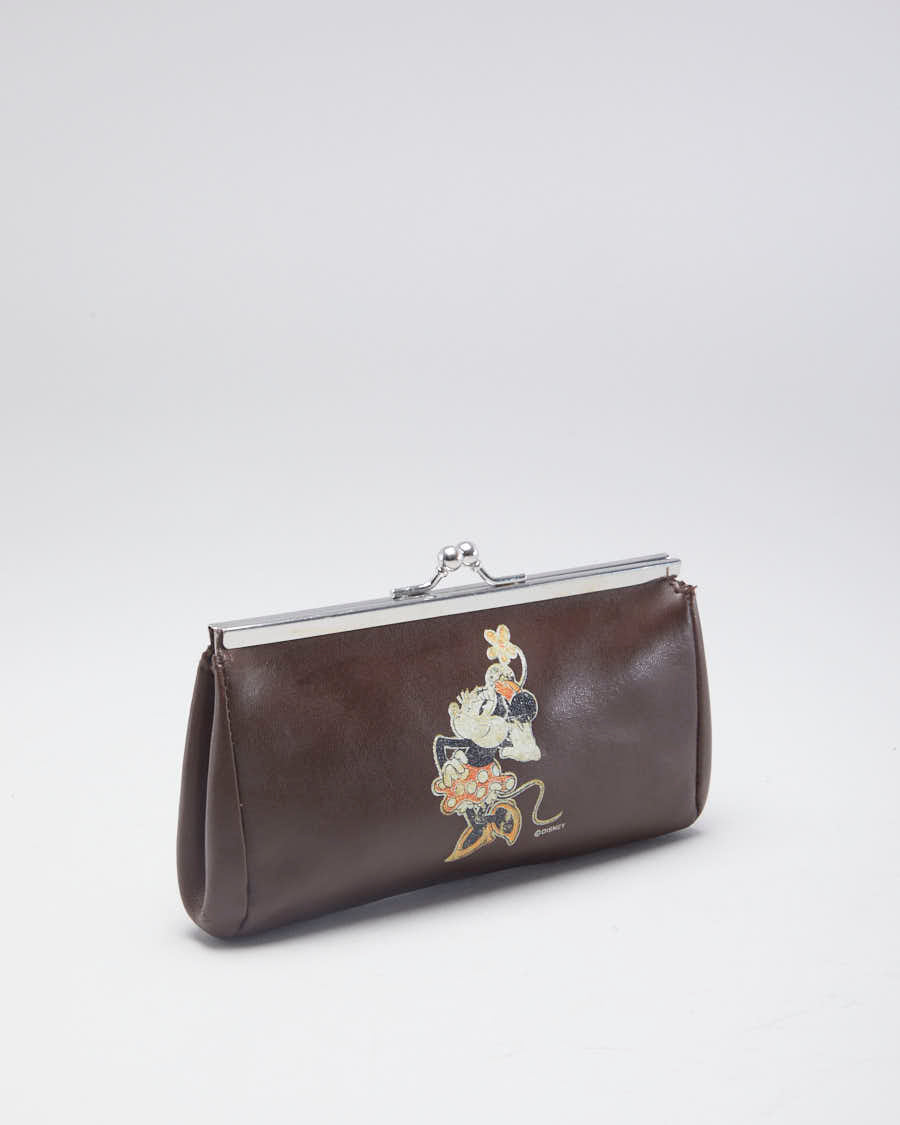 Vintage 90s Disney Minnie Mouse Brown Leather Purse - O/S