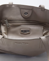 Miu Miu Beige Leather Tote Bag - O/S