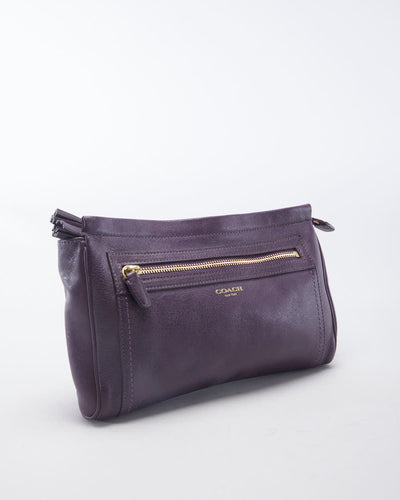 Coach Purple Clutch With Gold Hardware - O/S