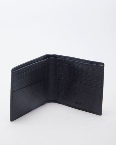 Coach Unisex Black Marbled Leather Wallet - O/S