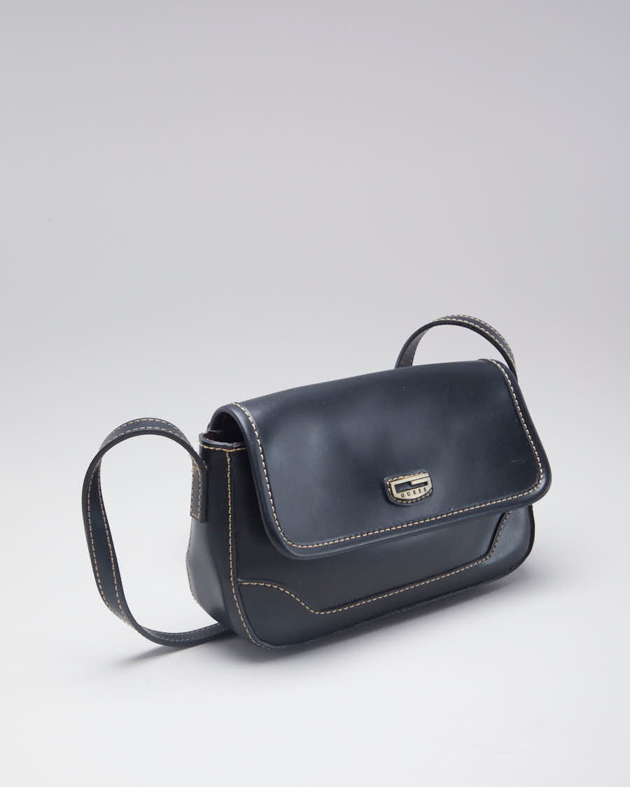 Y2K 00s Guess Black Pleather Mini Handbag - O/S