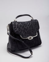 Coach Madison Chenille Ocelot Sadie Flap Satchel Bag