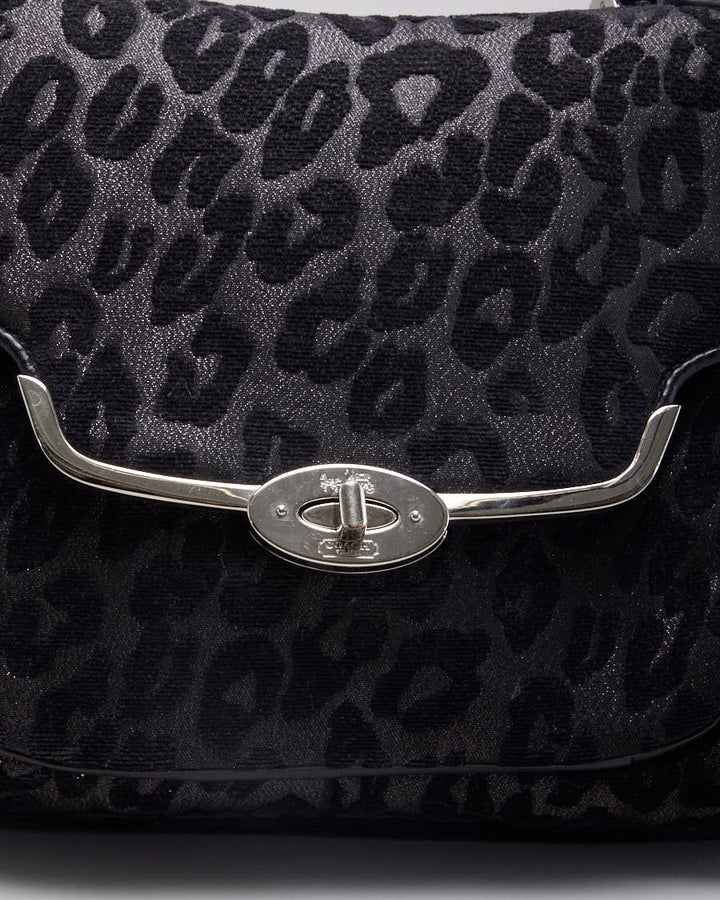 Coach Madison Chenille Ocelot Sadie Flap Satchel Bag