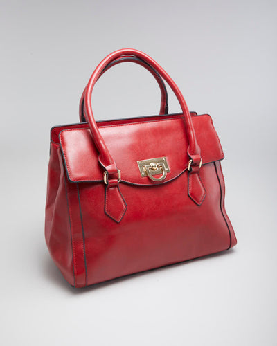 Vintage Women's Red Leather Handbag