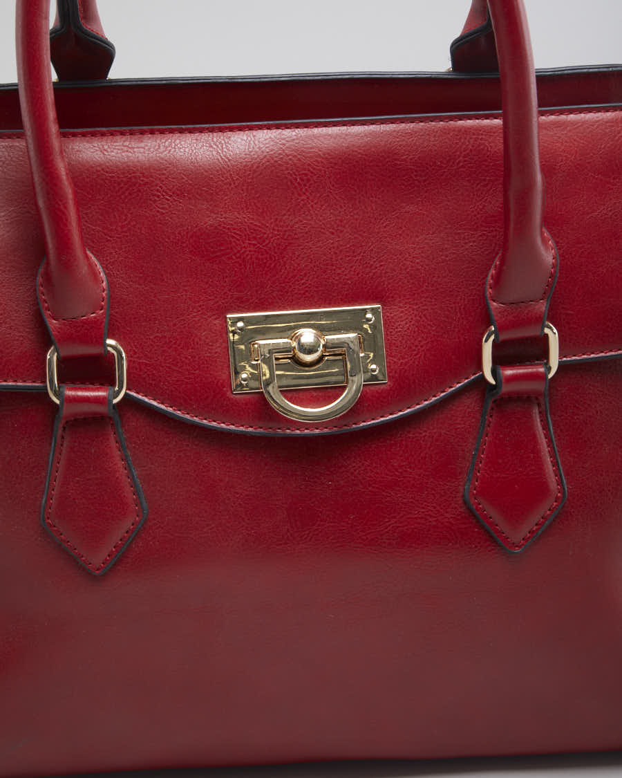 Vintage Women's Red Leather Handbag