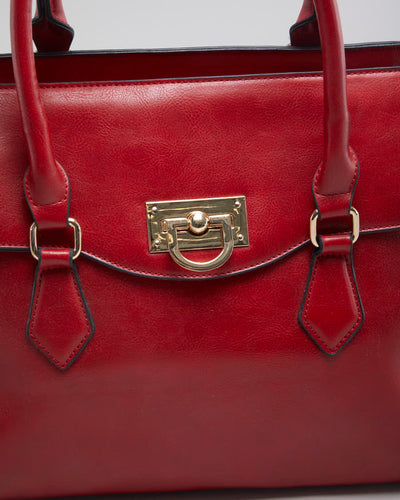 Vintage Women's Red Leather Handbag