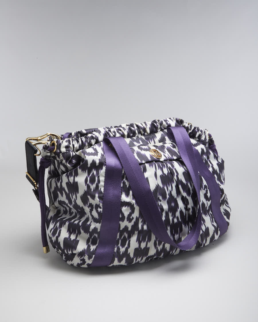 Vintage Women's Leopard Print Lululemon Drawstring Duffle Bag