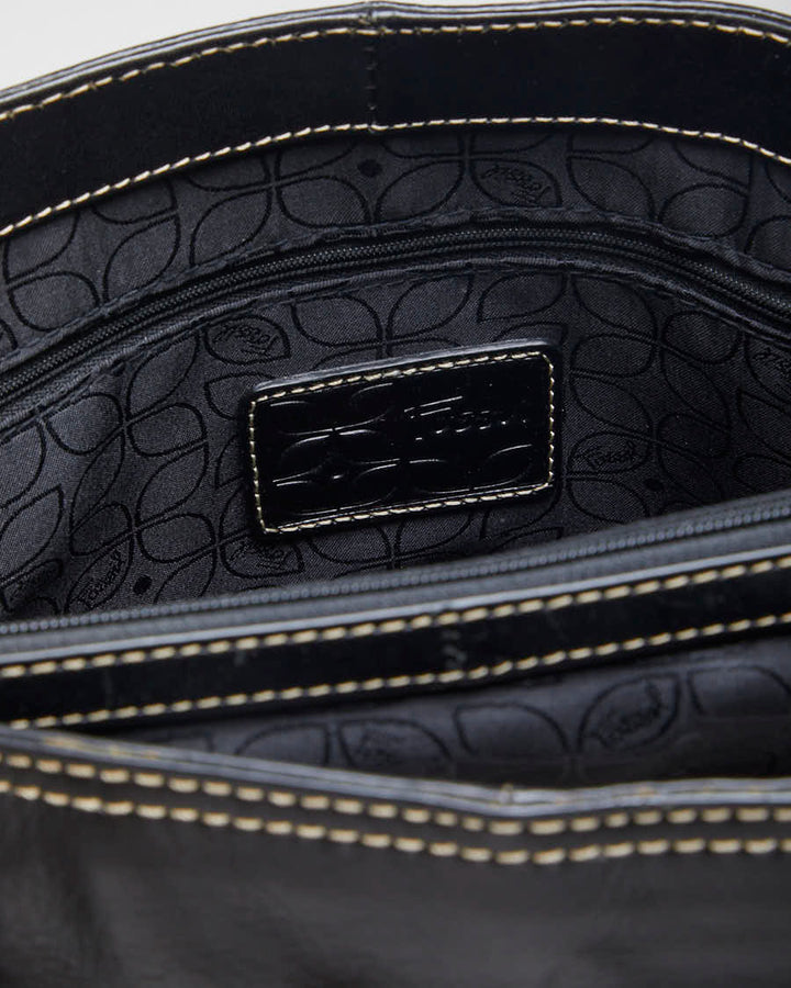 Vintage Woman's Black Fossil Handbag