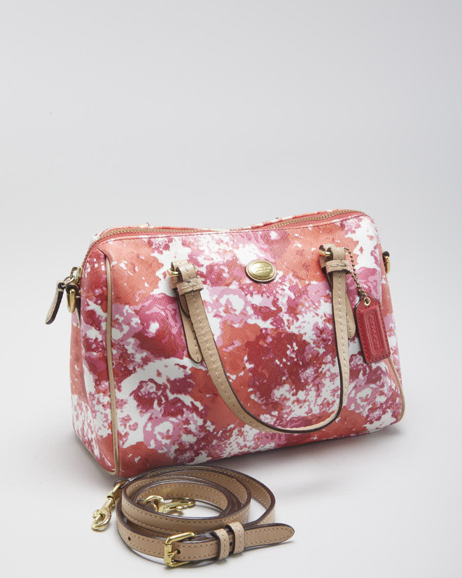 Women's Pink Patterned Coach Hand bag