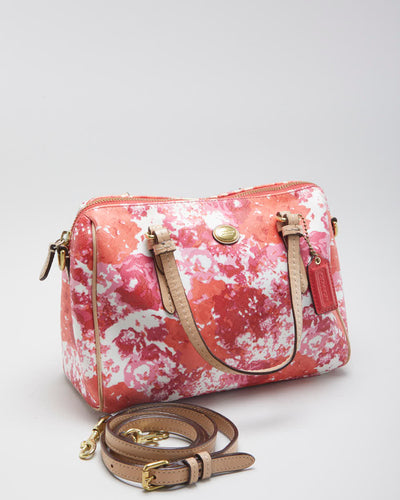 Women's Pink Patterned Coach Hand bag
