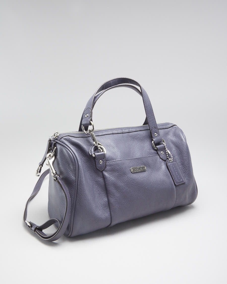 Women's Purple Leather Coach Handbag