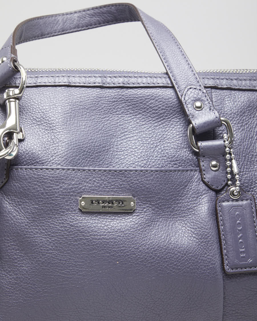 Women's Purple Leather Coach Handbag