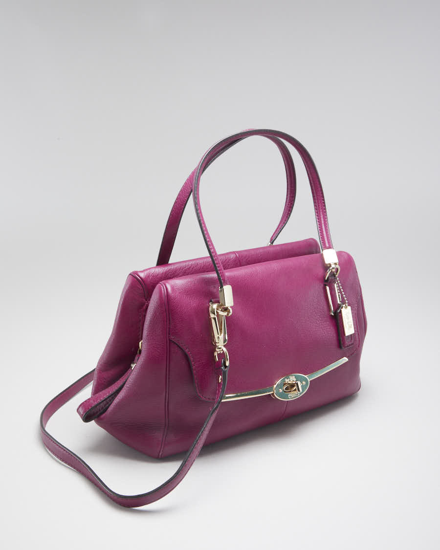 Womens Pink Leather Coach Handbag