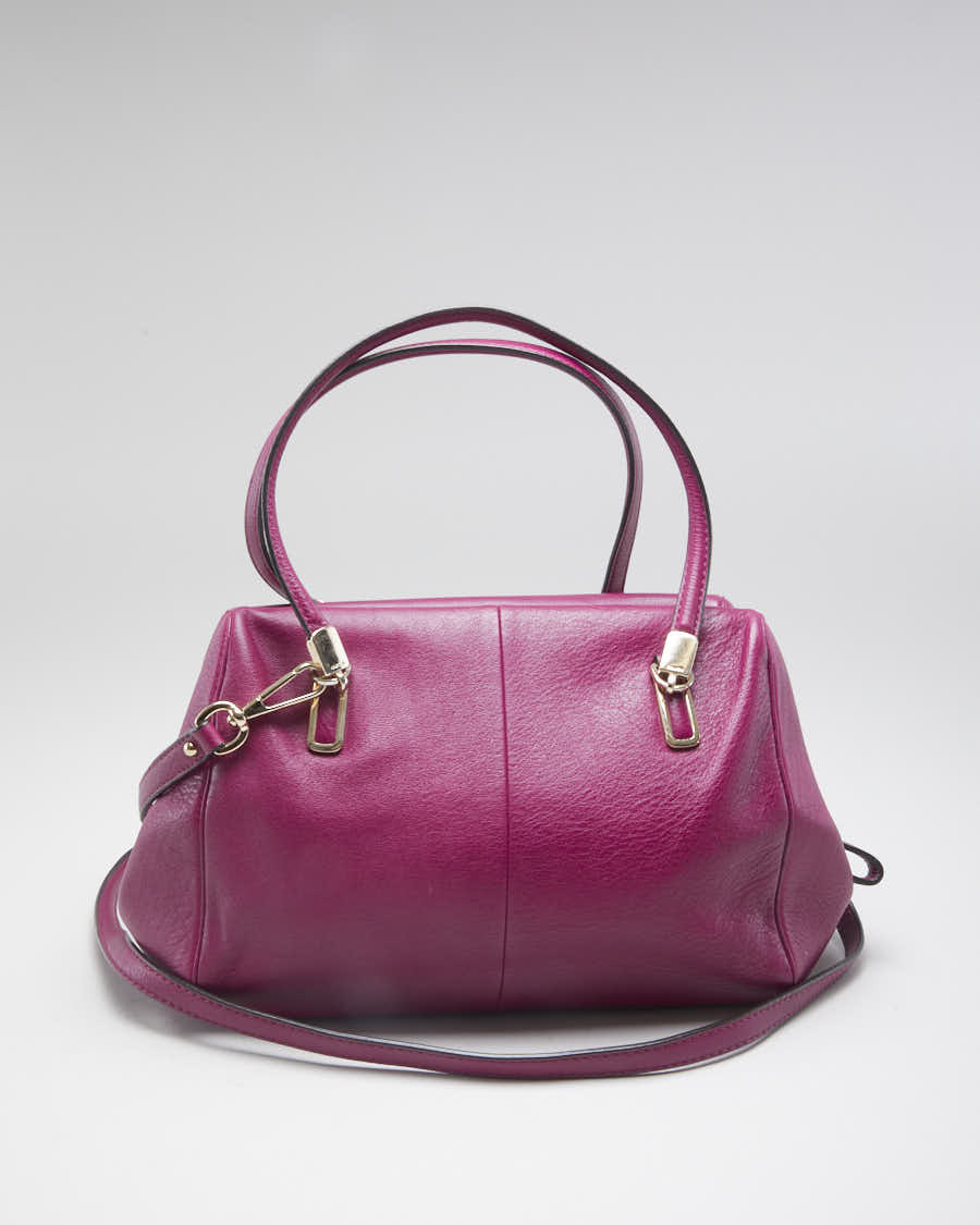 Womens Pink Leather Coach Handbag