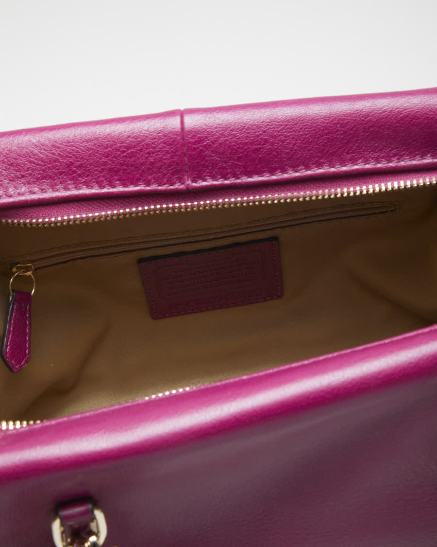 Womens Pink Leather Coach Handbag