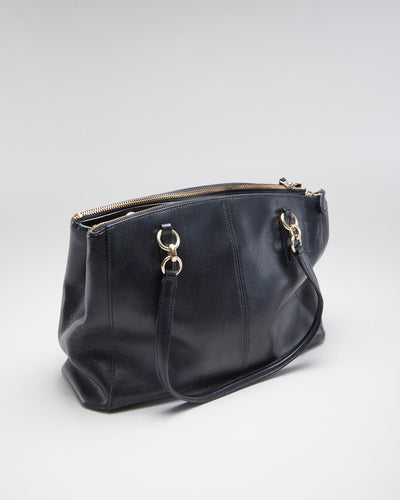 Womens Black Leather Coach Handbag