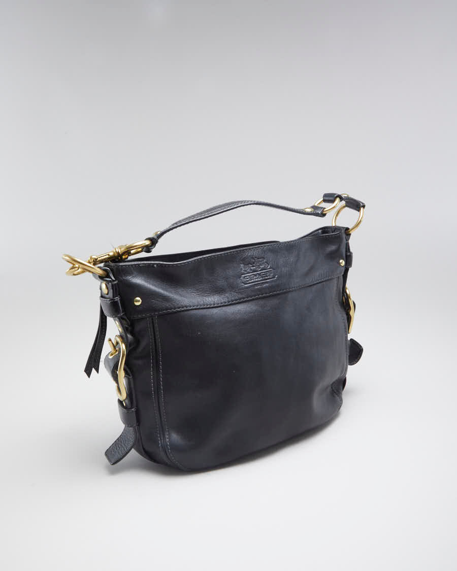 Womens Black Leather Coach Handbag
