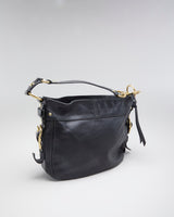 Womens Black Leather Coach Handbag