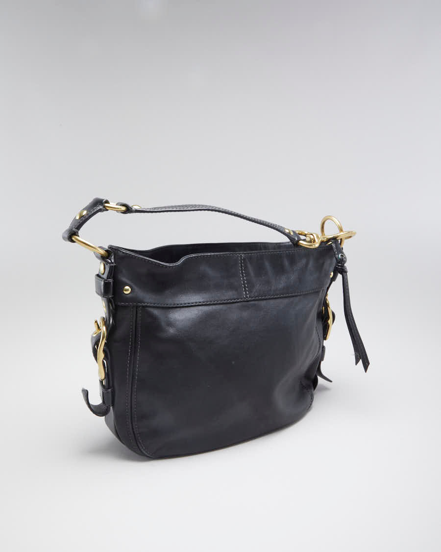 Womens Black Leather Coach Handbag