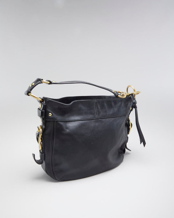 Womens Black Leather Coach Handbag