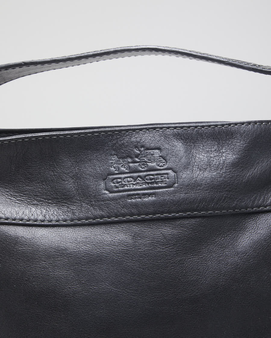 Womens Black Leather Coach Handbag
