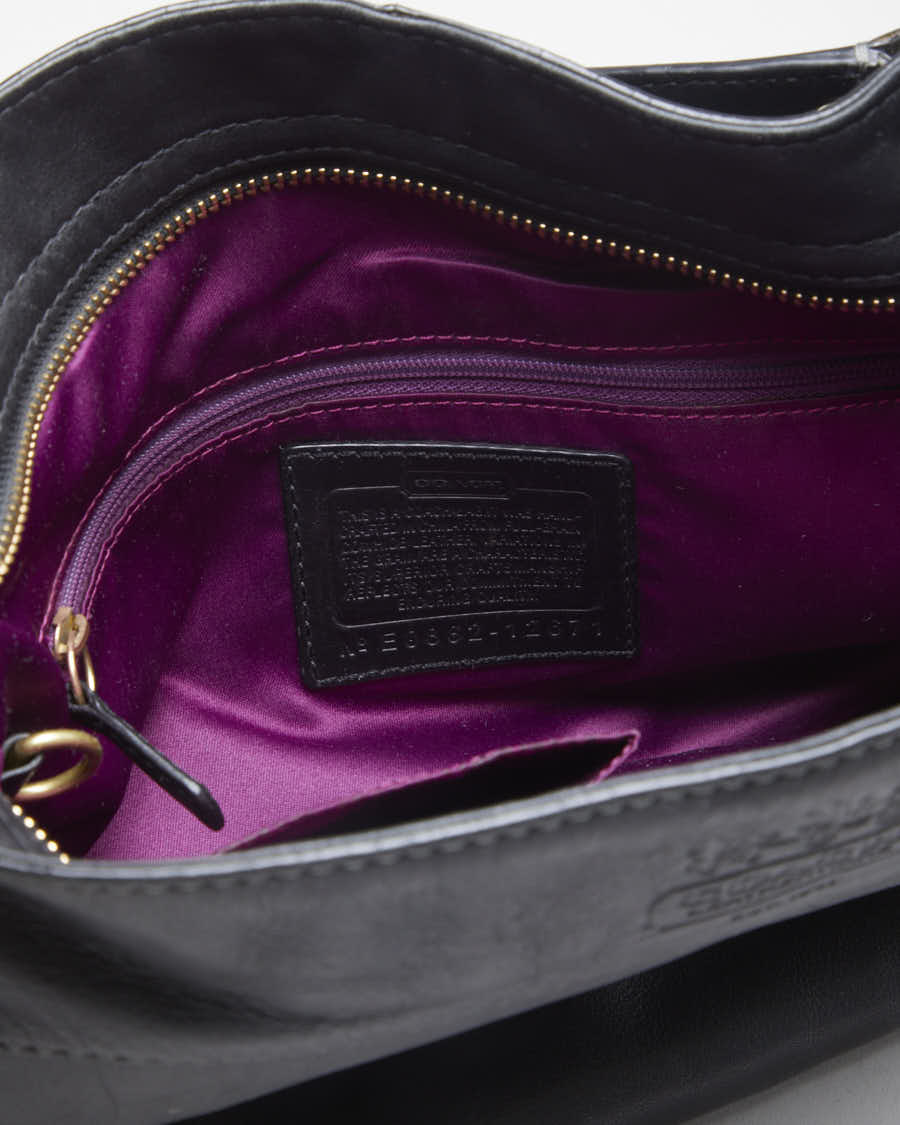 Womens Black Leather Coach Handbag