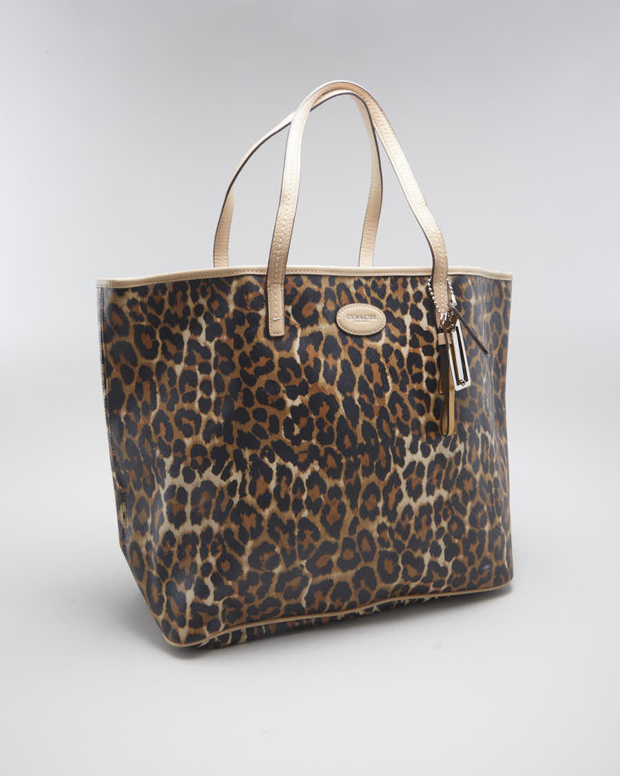 Women's Cheetah Print Coach Tote Bag