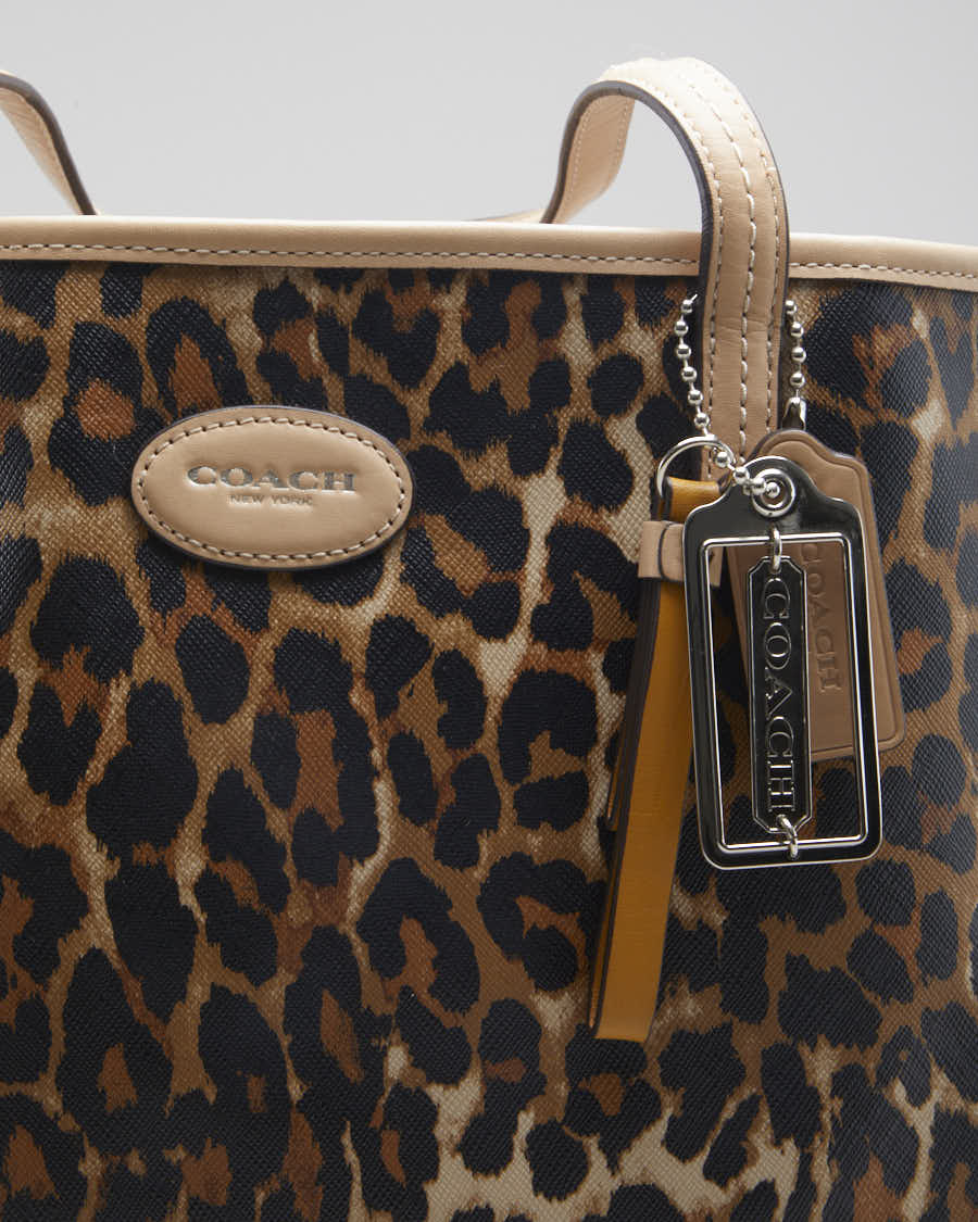 Women's Cheetah Print Coach Tote Bag