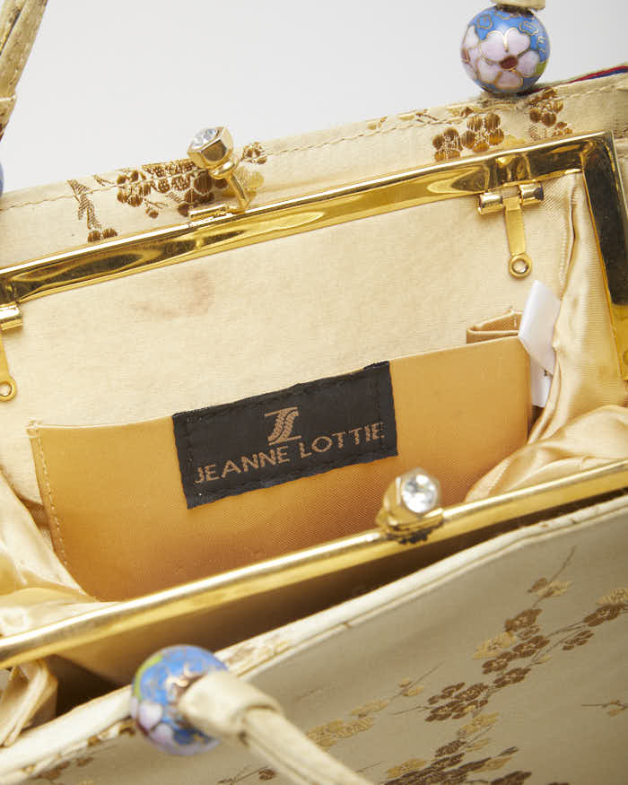 90s Vintage Women's Gold Jeanne Lottie Evening Bag
