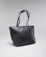 Woman's Black Coach Classic Coated Canvas Tote Bag