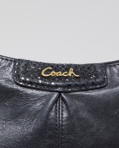 Woman's Black Coach Classic Leather Cross Body Bag