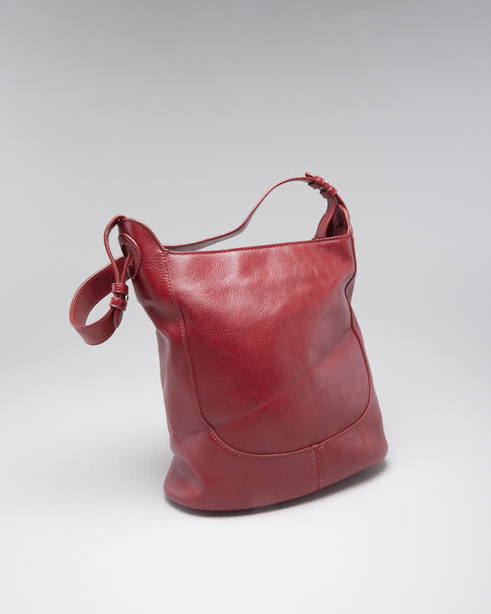 Woman's Red leather Bucket Bag