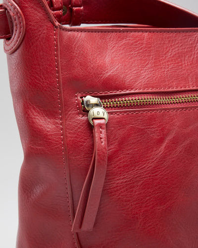 Woman's Red leather Bucket Bag