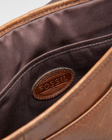 Vintage Woman's Brown Leather Cross Body Satchel