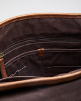 Vintage Woman's Brown Leather Cross Body Satchel