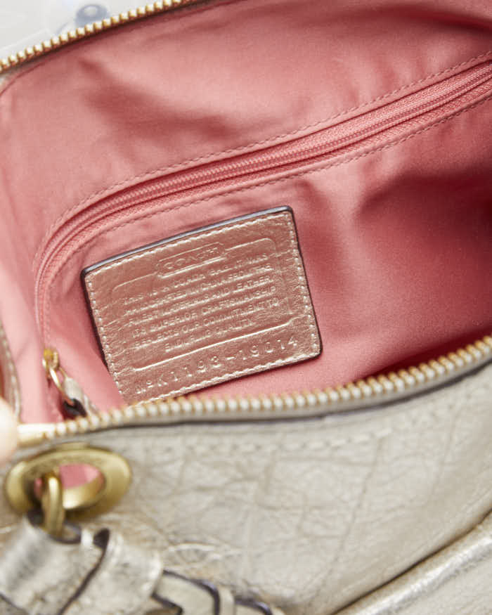 Woman's Coash Champagne Leather Handbag
