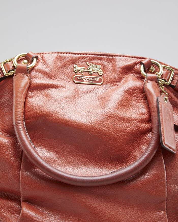 Vintage Orange Leather Coach hand Bag