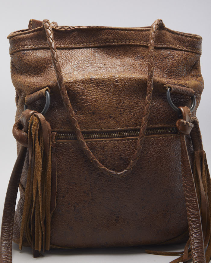 Mandara Brown Leather Tassel Bag