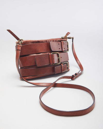 Massimo Dutti Leather Buckle Crossbody Bag