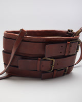 Massimo Dutti Leather Buckle Crossbody Bag