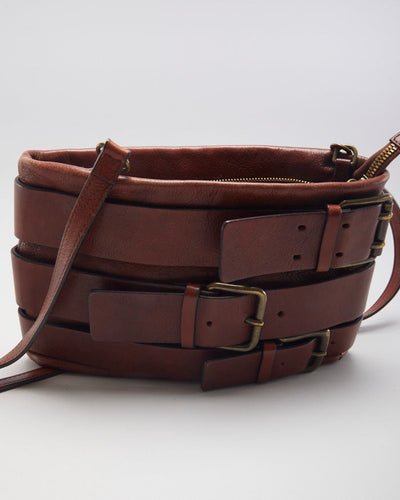 Massimo Dutti Leather Buckle Crossbody Bag