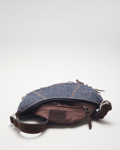 Vintage Polo Jeans Denim Suede Fringe Bag