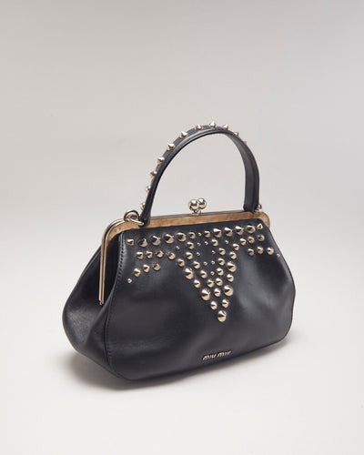 Vintage Miu Miu Cleo Leather Studded Handbag
